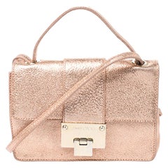 Jimmy Choo Rose Gold Leather Rebel Crossbody Bag