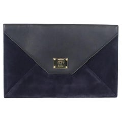 Jimmy Choo Rosetta Suede And Leather Clutch