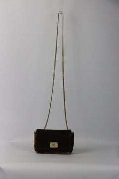 Jimmy Choo Ruby Mini Patent Leather Trimmed Velvet Shoulder Bag