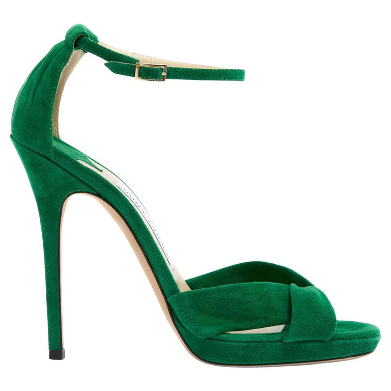 Jimmy Choo Sandales EU39 Green Suede Heels Sandals UK6 For