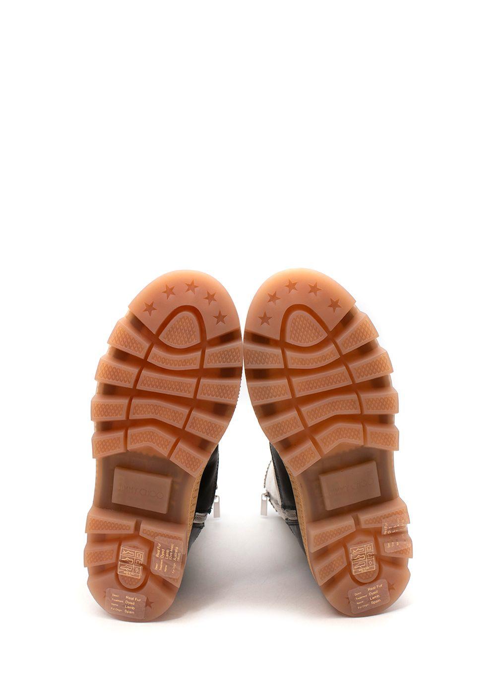Jimmy Choo Meergrüne Oskar-Stiefel aus Leder und Segeltuch - Größe 39 im Zustand „Neu“ im Angebot in London, GB