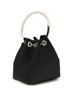 Jimmy Choo Silk Drawstring Bucket Bag — Black