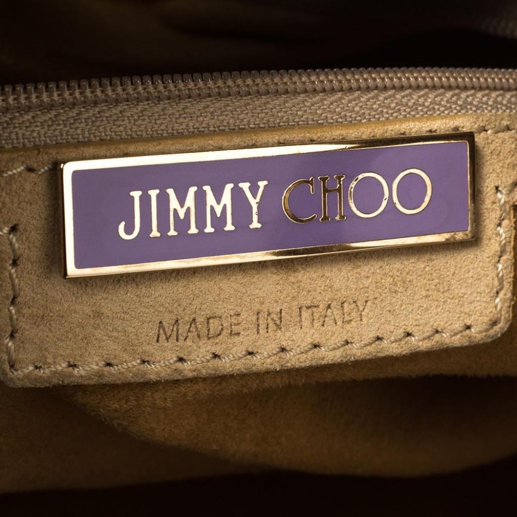 Jimmy Choo Silver/Beige Suede Embroidered Ramona Shoulder Bag 4