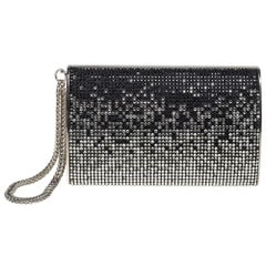 Jimmy Choo Silver/Black Crystal Embellished Clutch