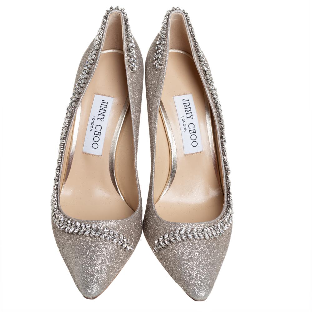 jimmy choo silver shoes