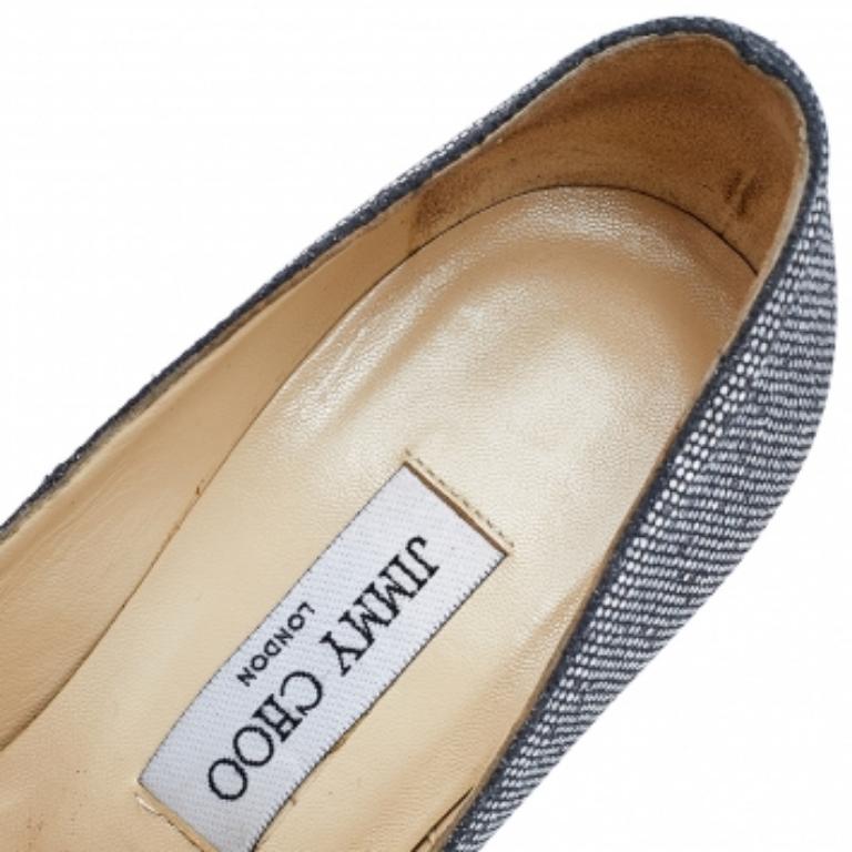 Jimmy Choo Escarpins à plateforme Eros pailletés argentés, taille 38 Pour femmes en vente