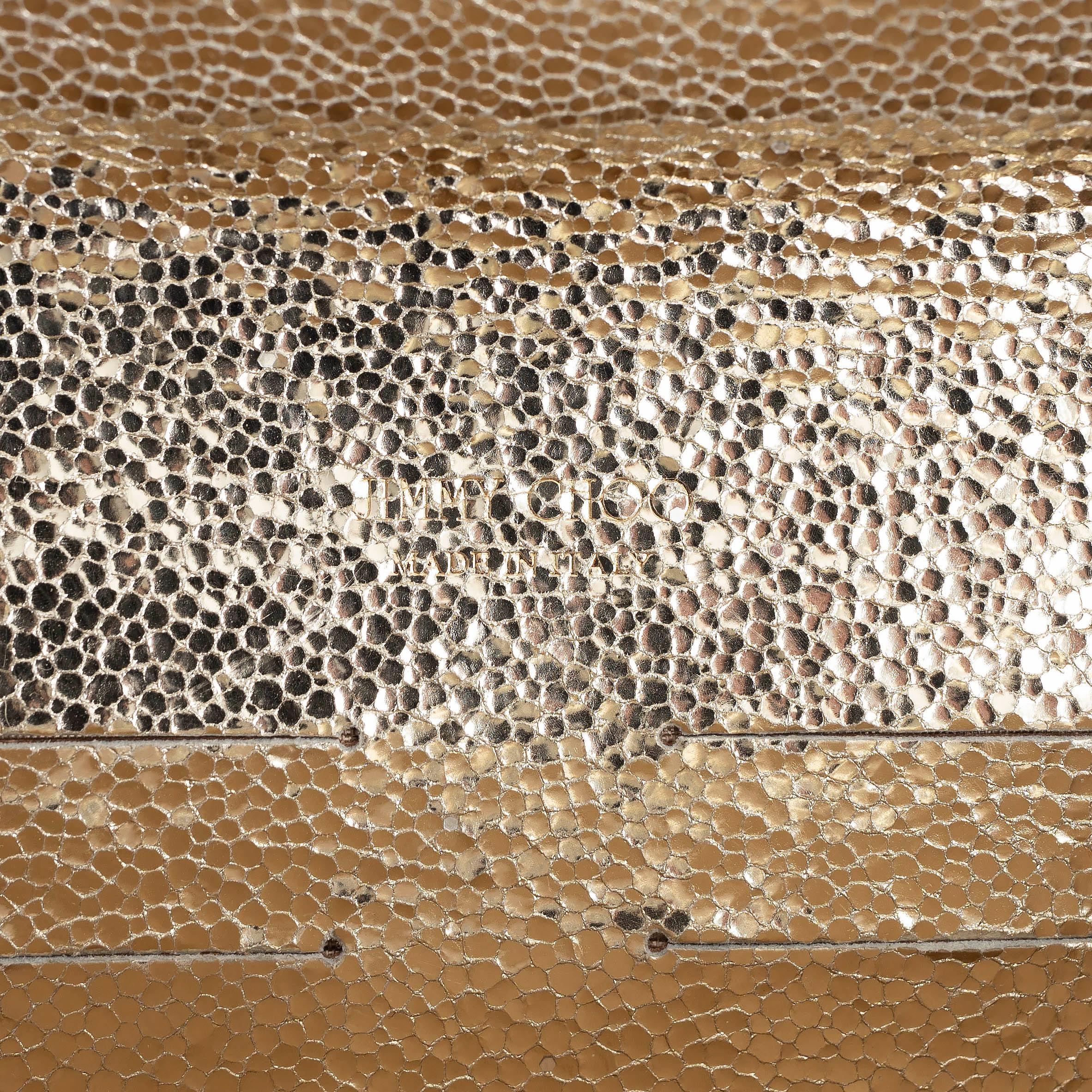 JIMMY CHOO silver glitter fabric RIANE CLUTCH W STRAP Bag For Sale 3