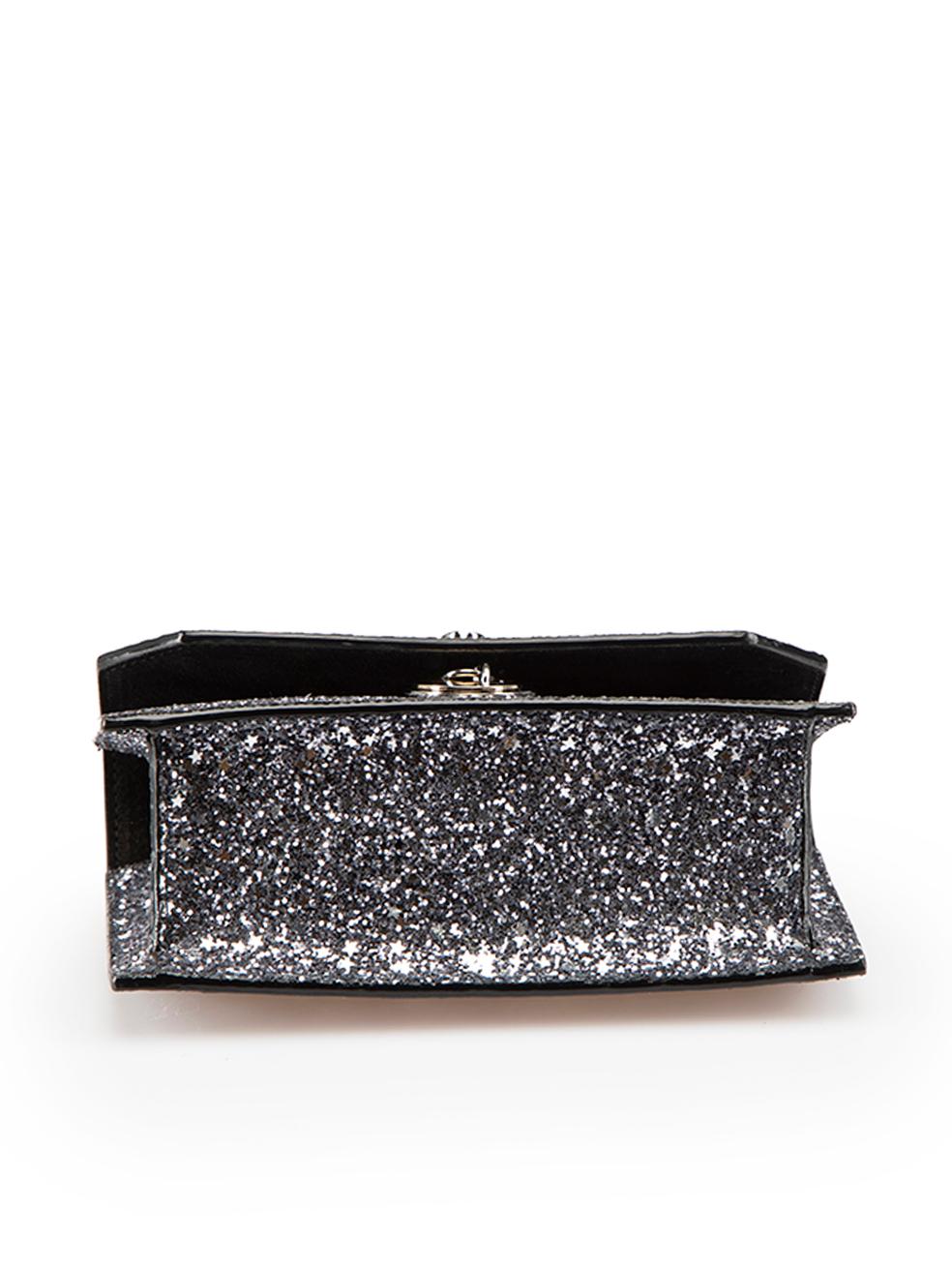 Women's Jimmy Choo Silver Glitter Finley Mini Crossbody