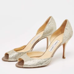 Jimmy Choo Silver Glitter Logan Pumps Size 40