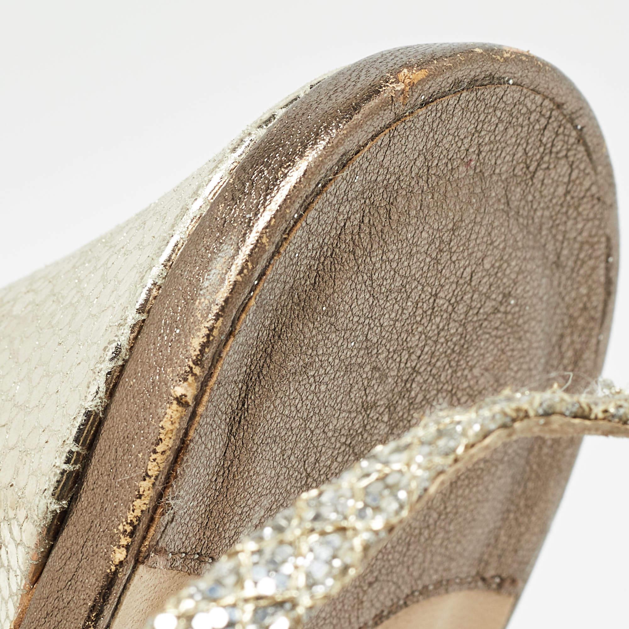 Jimmy Choo Silver Glitter Nova Slingblack Pumps Size 42 2