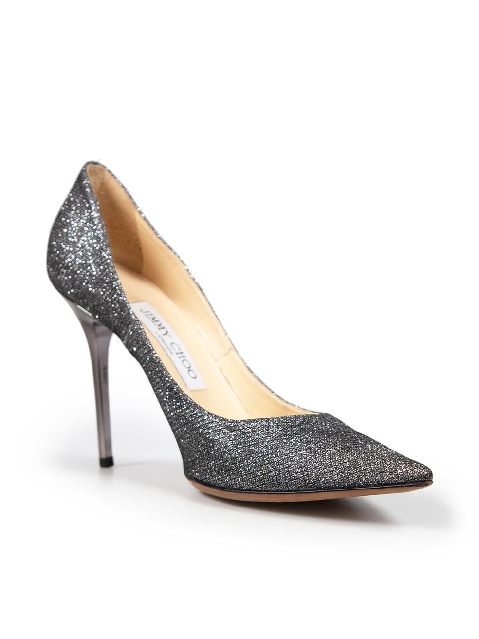 CONDITION is Very good. Minimal wear to heels is evident. Minimal wear to insoles with discolouration marks and to the inner side of the back counters on both shoes on this used Jimmy Choo designer resale item. The item comes with a dust bag.
 
