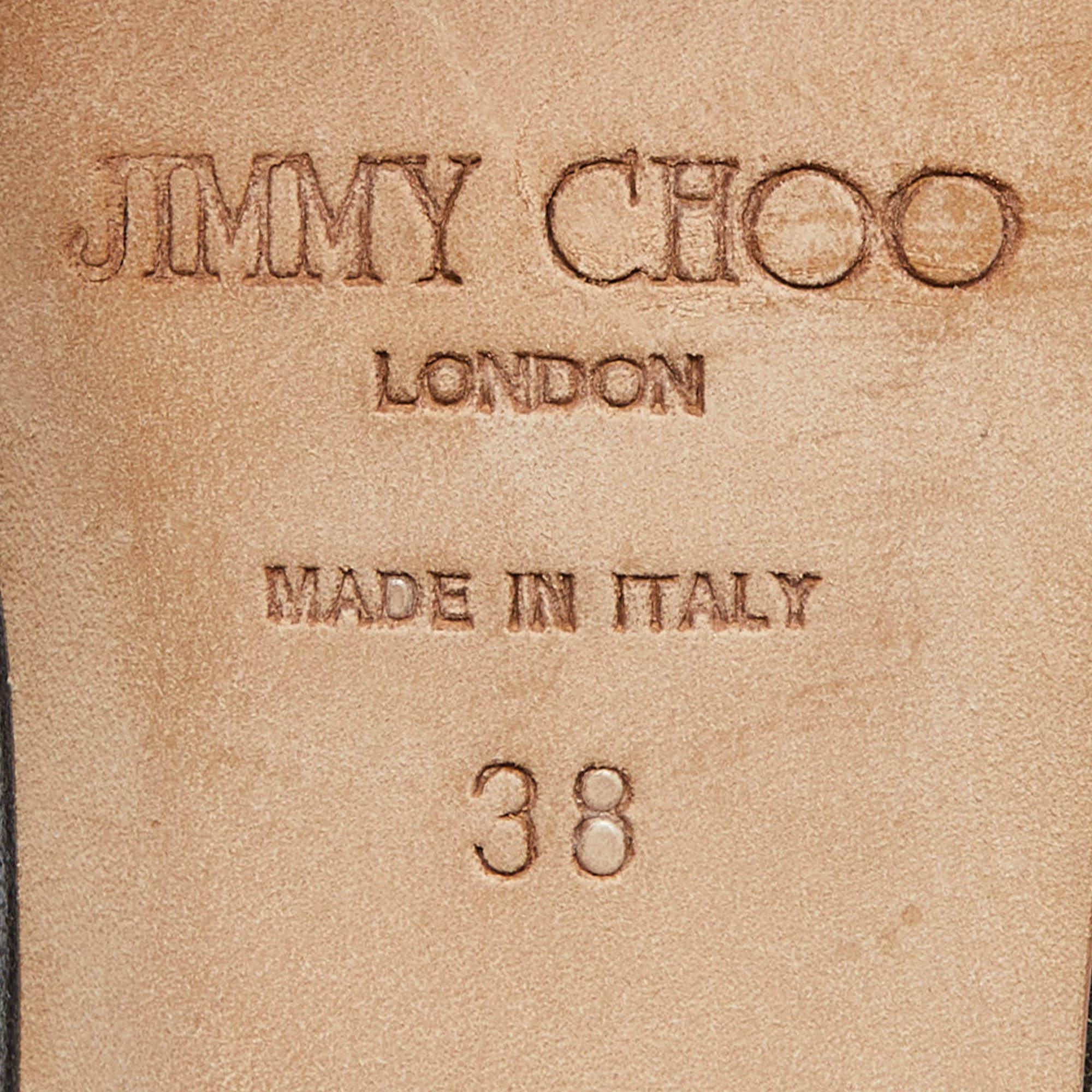 Jimmy Choo - Sandales Mary Jane à paillettes grossières argentées et dorées, taille 38 en vente 2