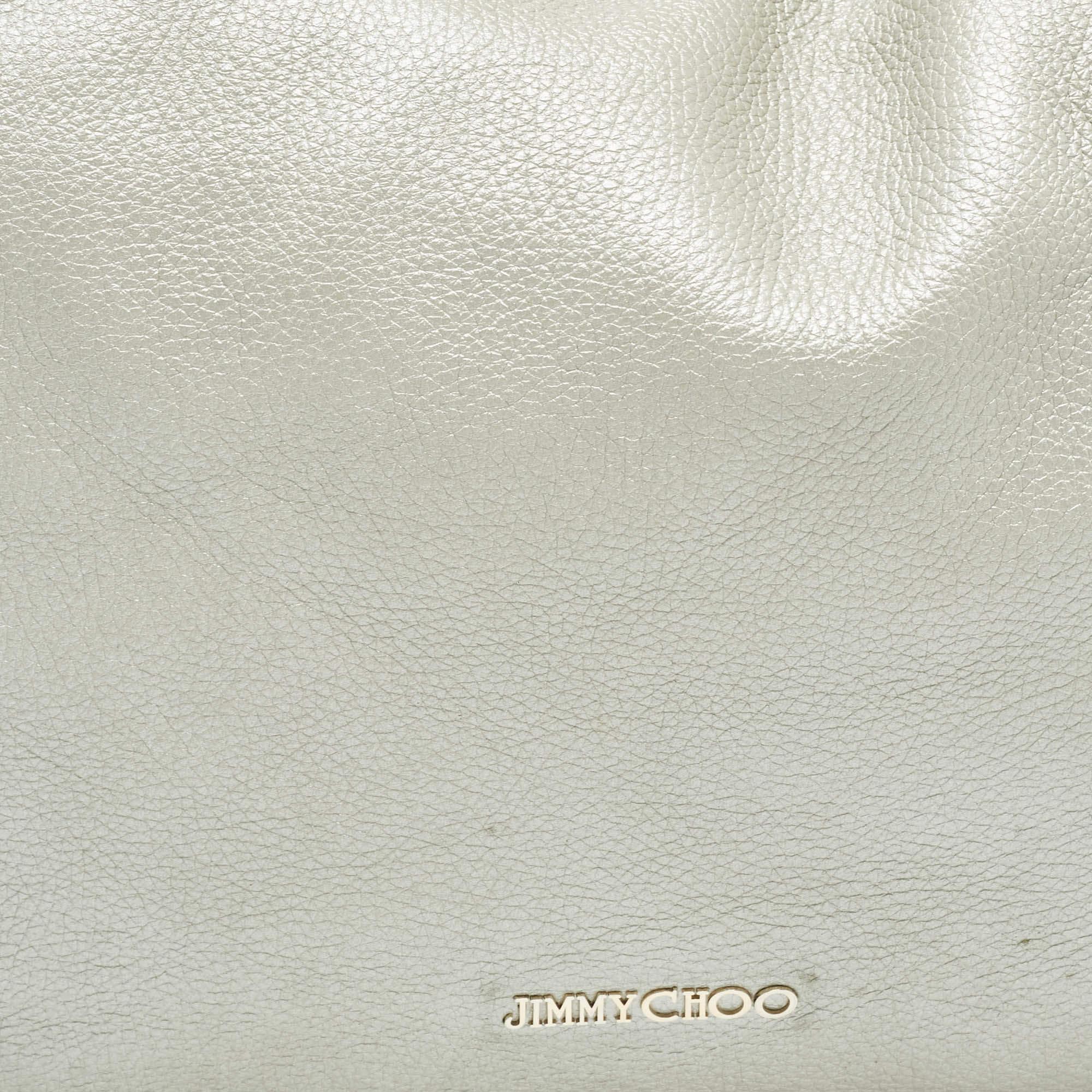 Jimmy Choo Silver Leather Large Solar Hobo 1
