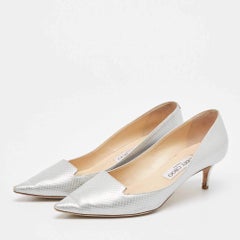 Jimmy Choo Silver Leather Pumps 38