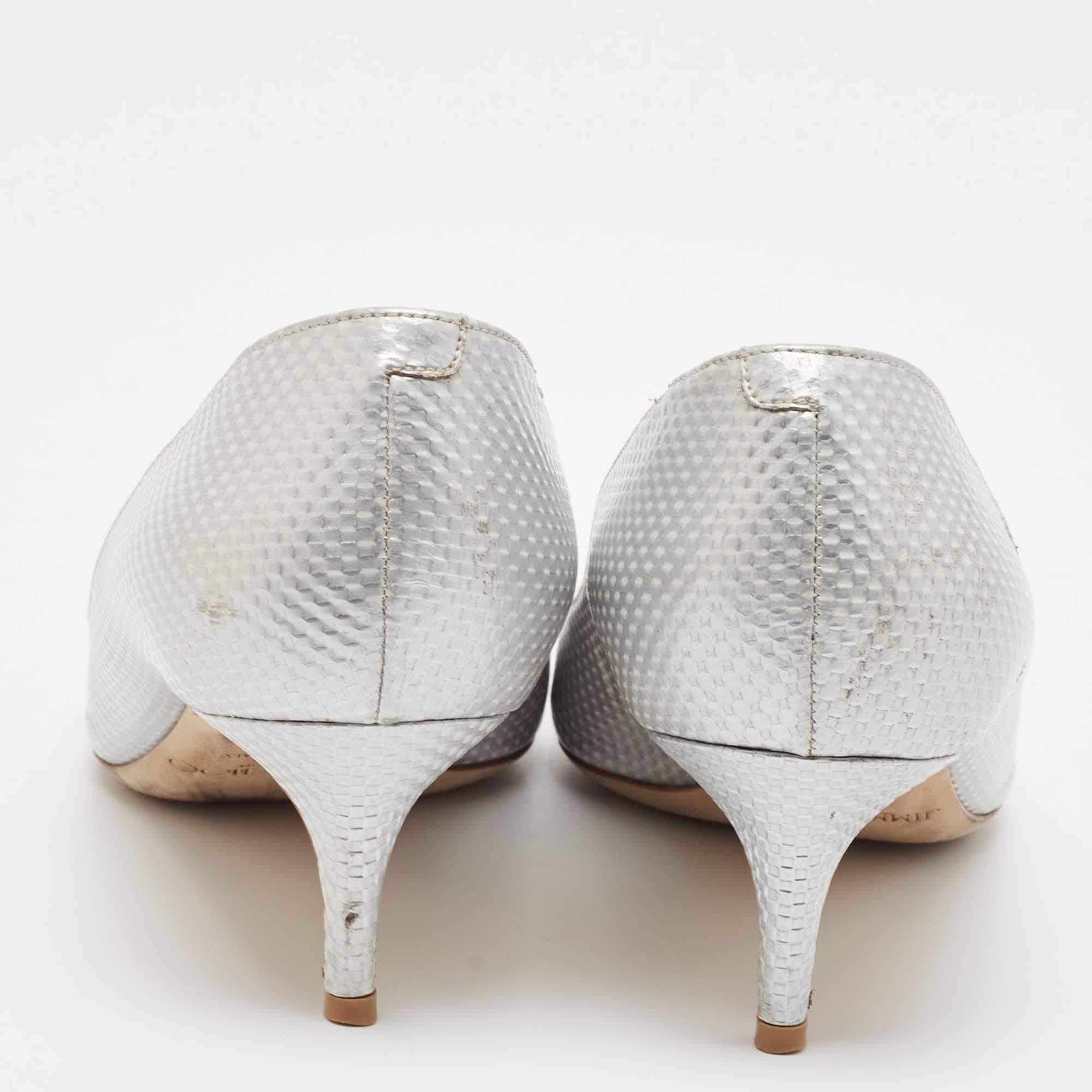 Donna Jimmy Choo Silver Pumps in pelle 38 in vendita