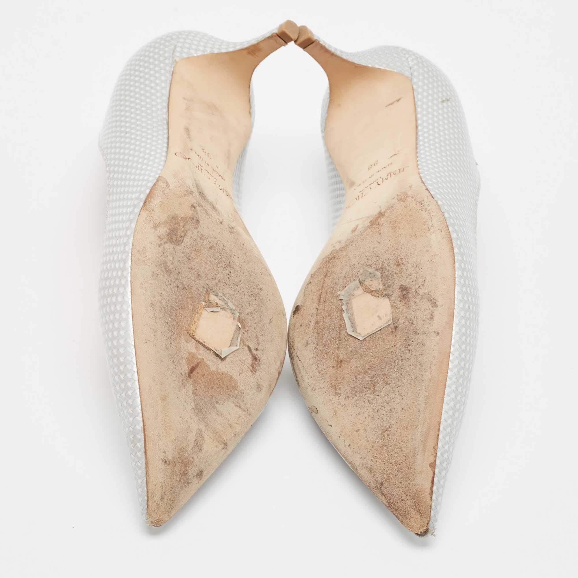 Jimmy Choo Silver Pumps in pelle 38 in vendita 1