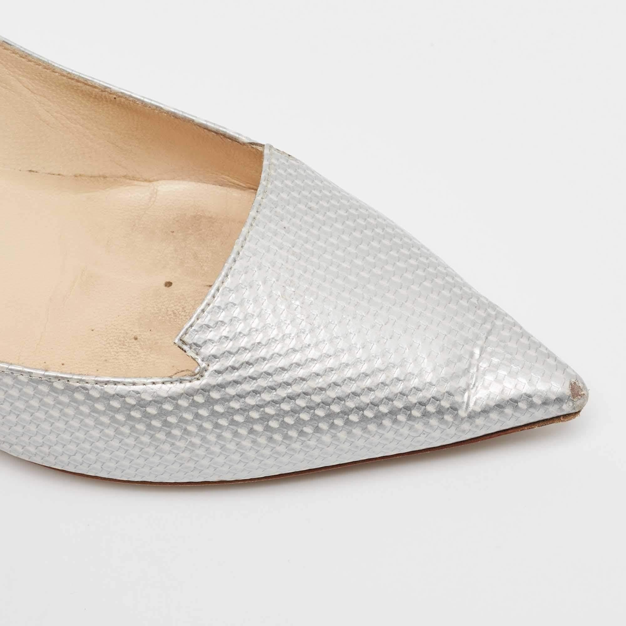 Jimmy Choo Silver Pumps in pelle 38 in vendita 2