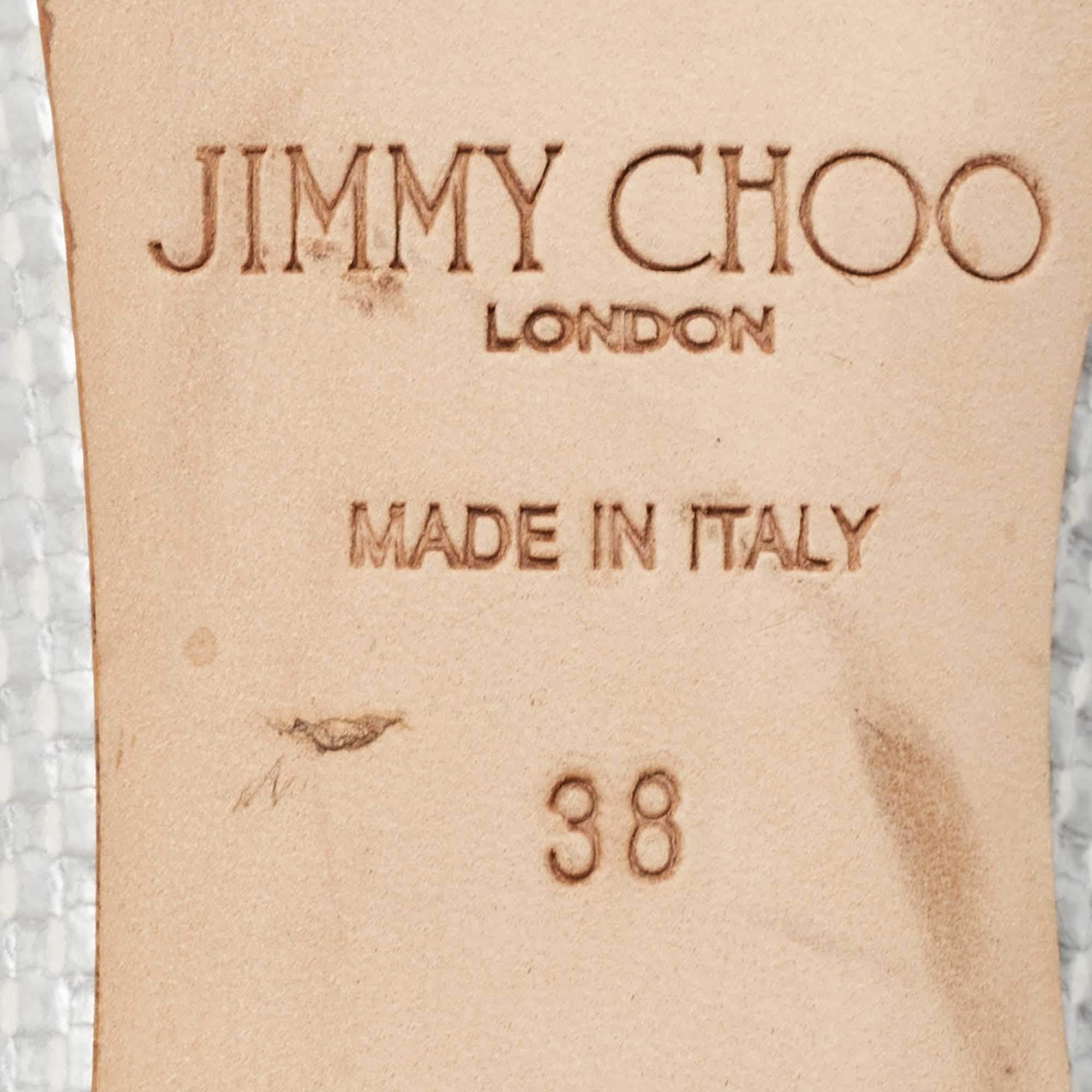 Jimmy Choo Silver Pumps in pelle 38 in vendita 3