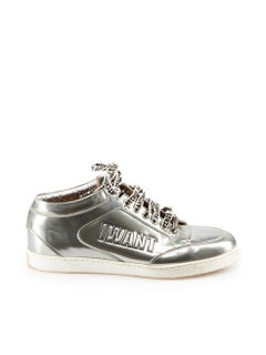 Jimmy Choo Silver Patent I Want Choo Trainers Size IT 39