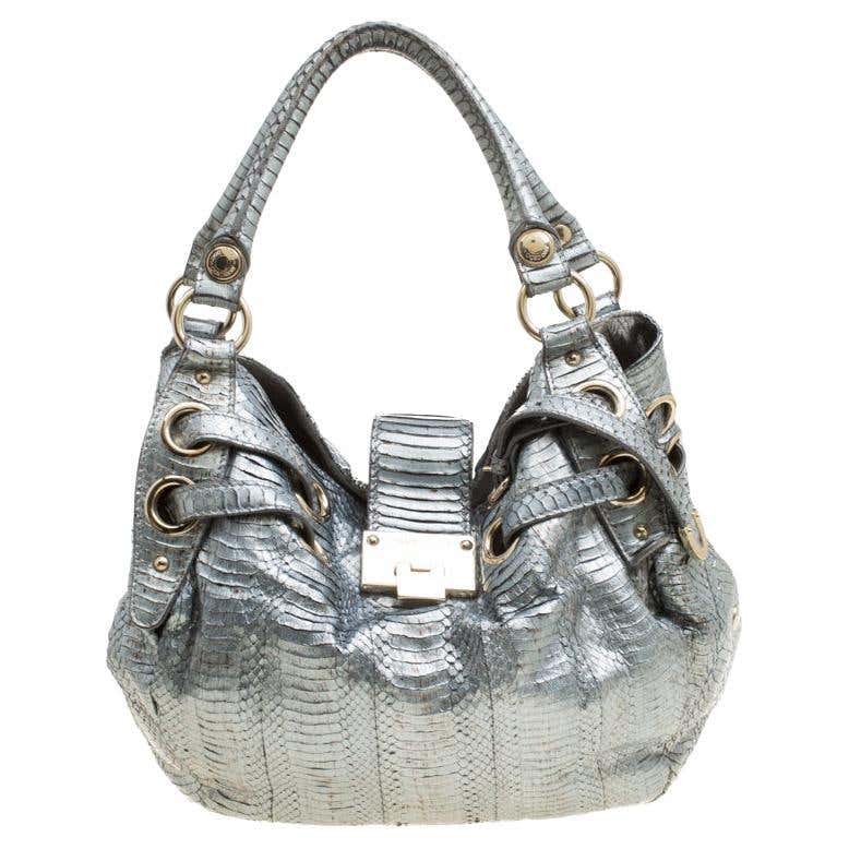 Devi Kroell Silver Snakeskin Hobo Shoulder Bag For Sale at 1stDibs ...