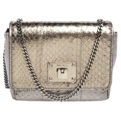 Jimmy Choo Silver Python Mini Ruby Crossbody Bag