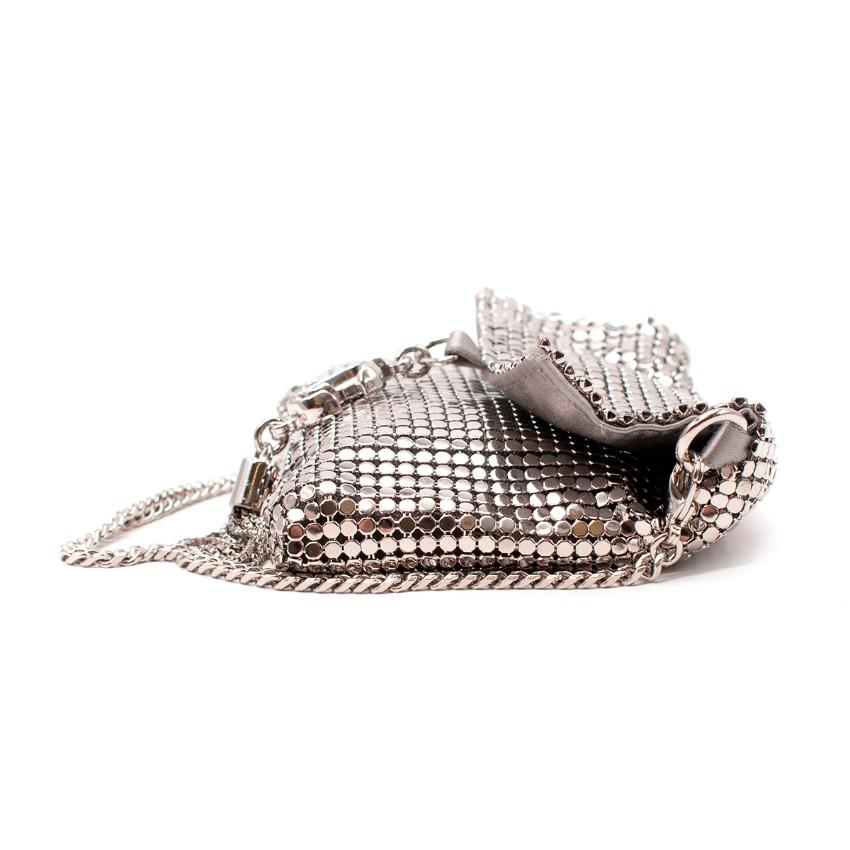 Jimmy Choo Silver Satin & Mesh Soft Cardholder In Excellent Condition For Sale In London, GB