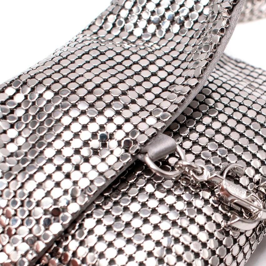 Jimmy Choo Silver Satin & Mesh Soft Cardholder For Sale 2