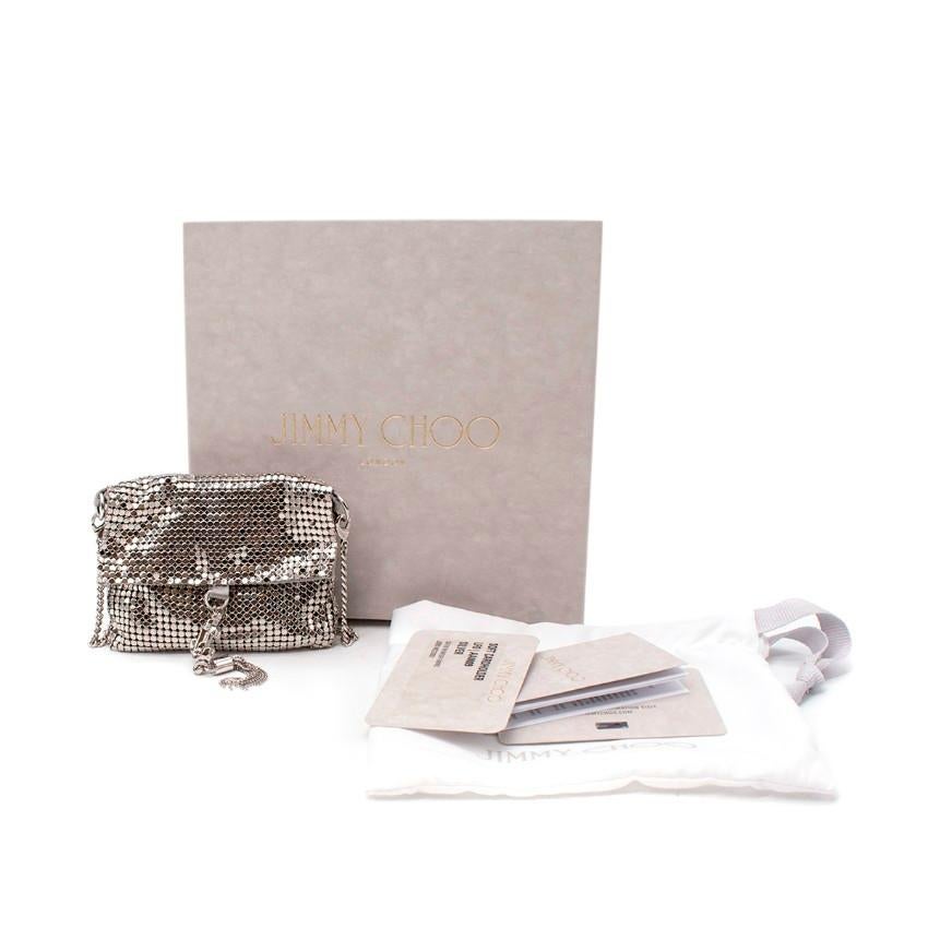 Jimmy Choo Silver Satin & Mesh Soft Cardholder For Sale 3