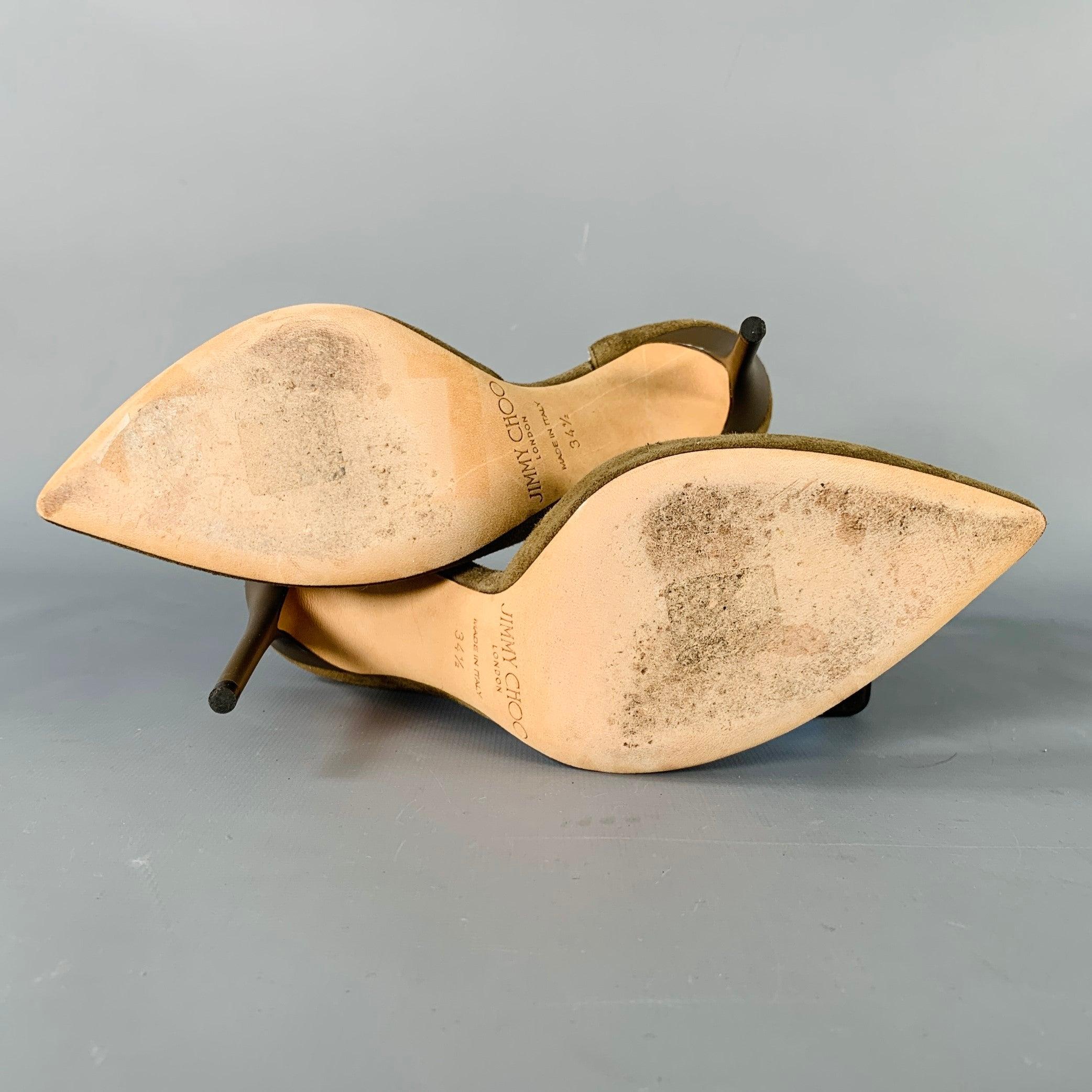 Jimmy Choo Taglia 4.5 Marrone Taupe Cinturino alla Caviglia D'Orsay Pumps in vendita 2