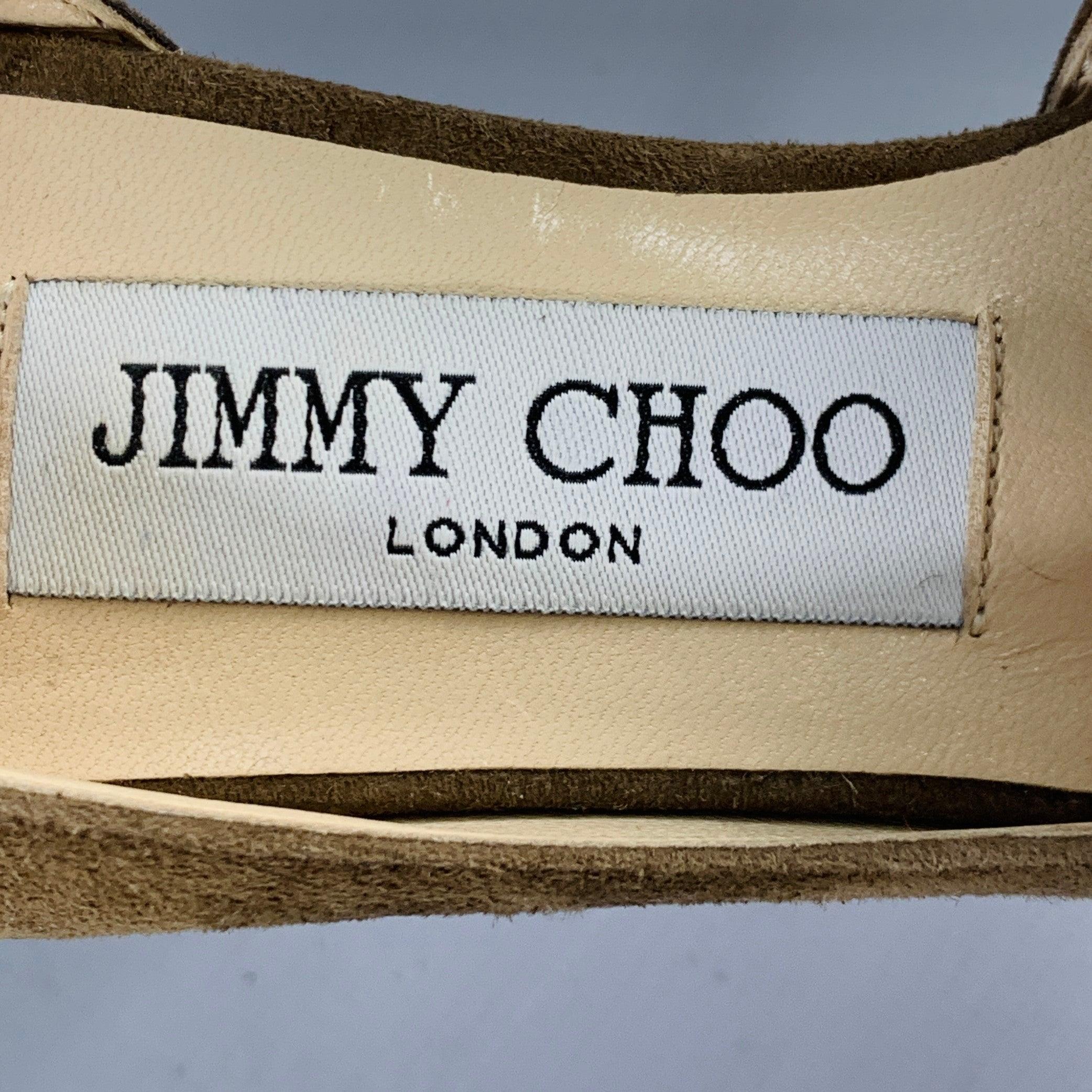 Jimmy Choo Taglia 4.5 Marrone Taupe Cinturino alla Caviglia D'Orsay Pumps in vendita 3