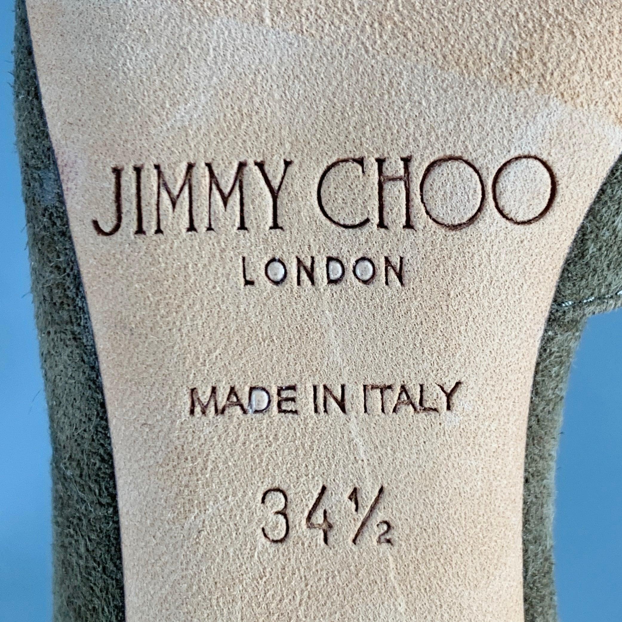 Jimmy Choo Taglia 4.5 Marrone Taupe Cinturino alla Caviglia D'Orsay Pumps in vendita 4
