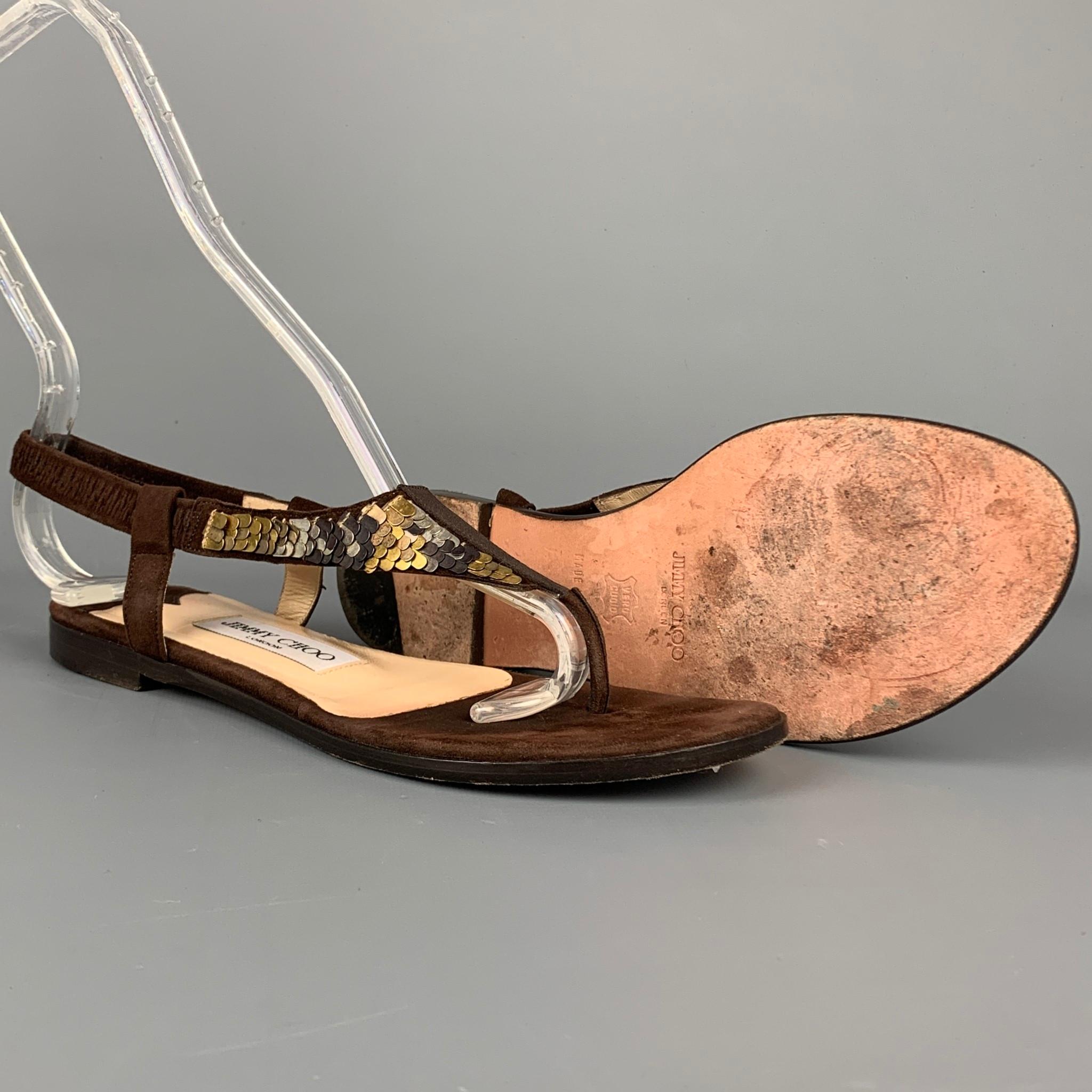 brown suede flat sandals
