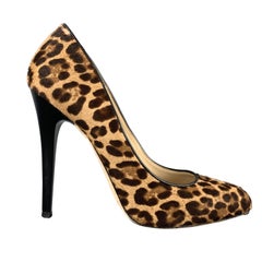 JIMMY CHOO Size 7.5 Brown Leopard Print Calf hair VICTORIA Pumps