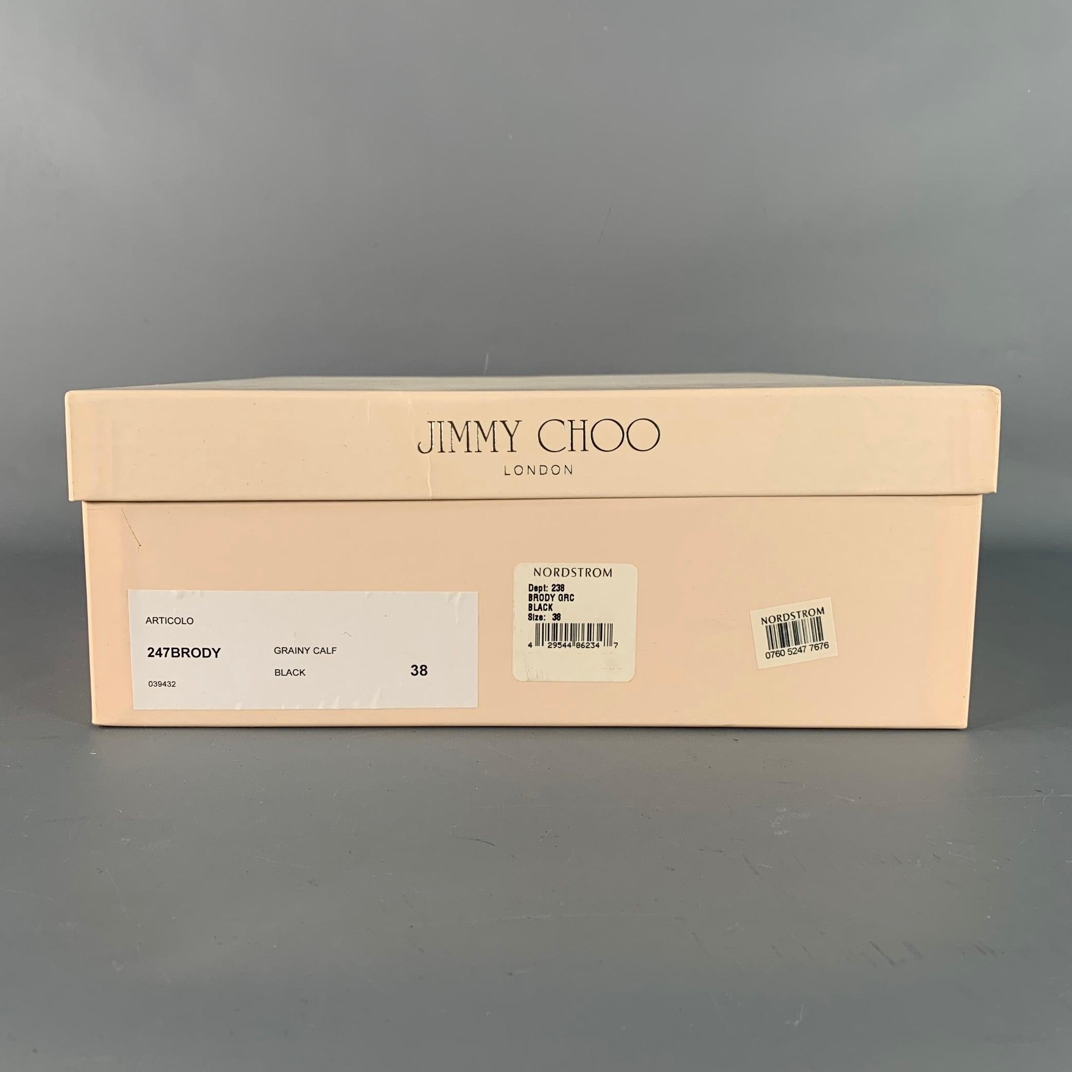 JIMMY Choo Taglia 8 Stivali con zip posteriore in pelle nera e grana di ciottoli in vendita 3