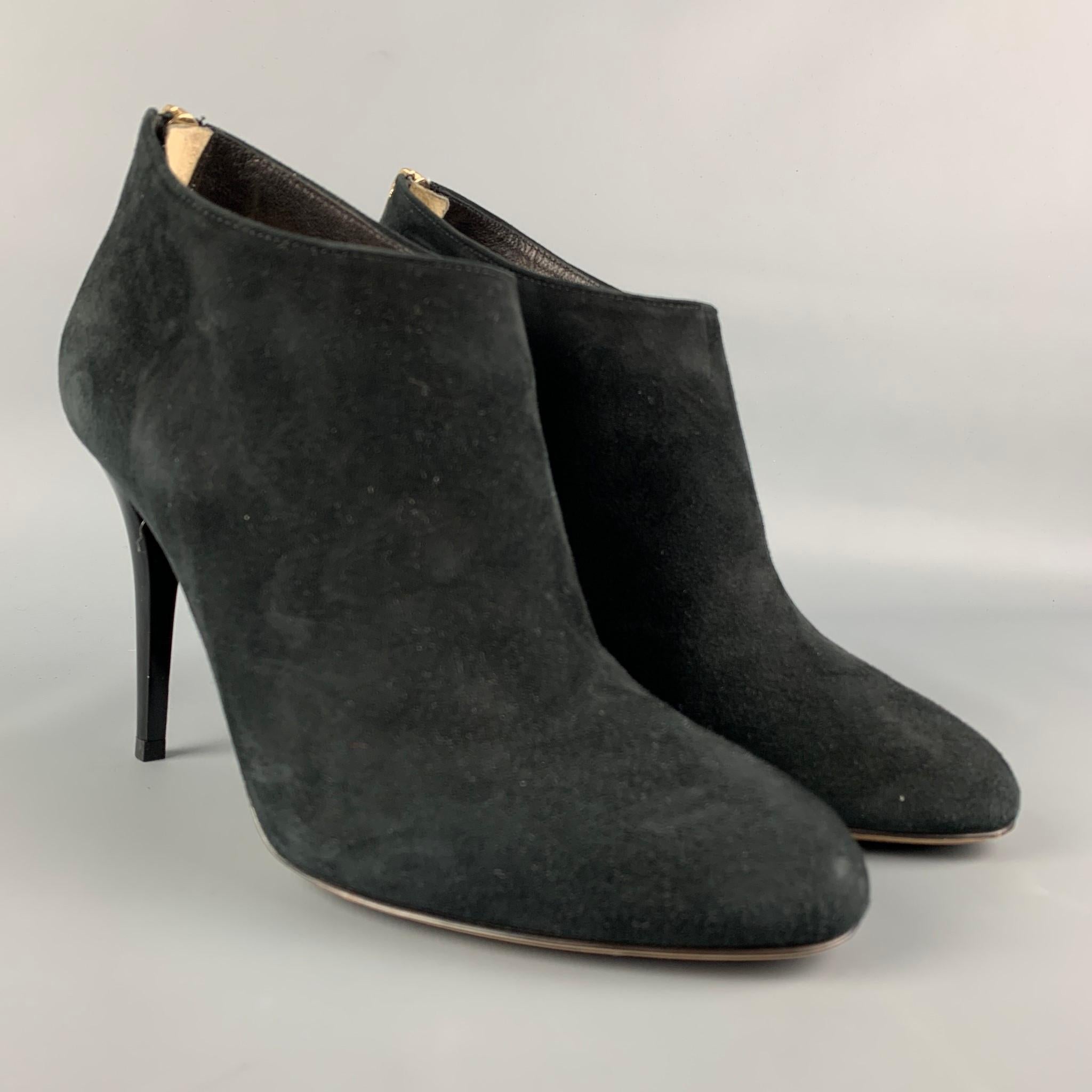 JIMMY CHOO Size 8 Black Suede Ankle Boots In Good Condition In San Francisco, CA