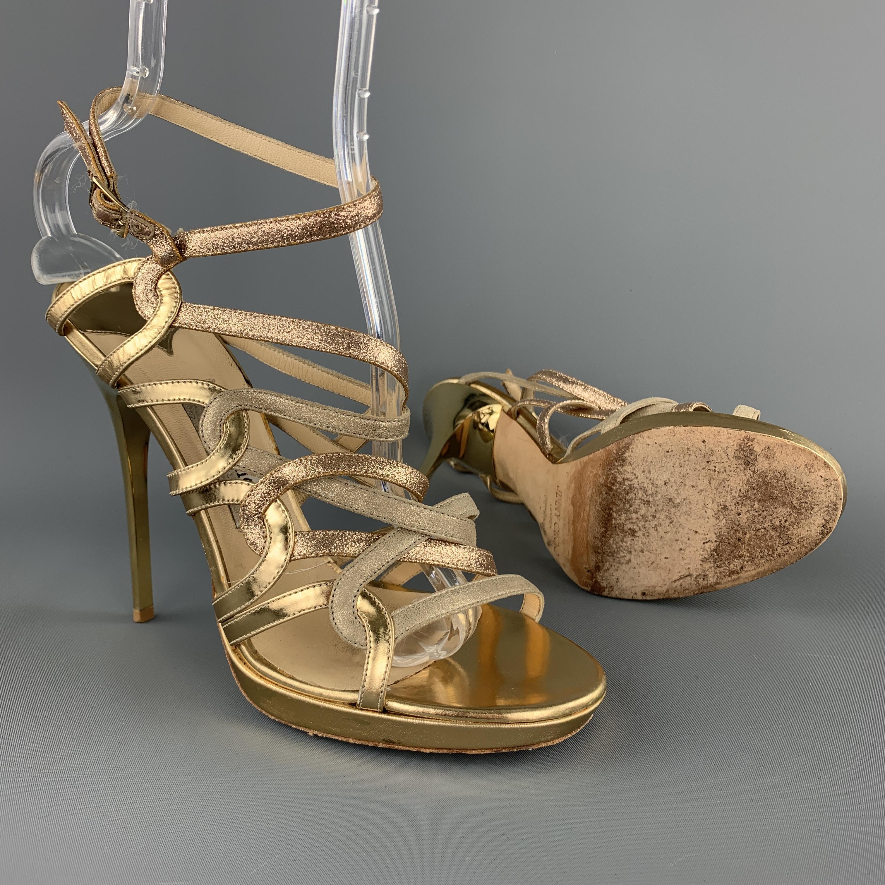gold sparkle heels