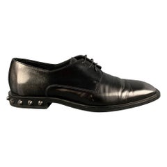 JIMMY CHOO Größe 9,5 Schwarz-graue Ombre-Leder-Spitzen Schuhe