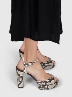 Jimmy Choo Snake Embossed Heeled Sandals Size IT 39