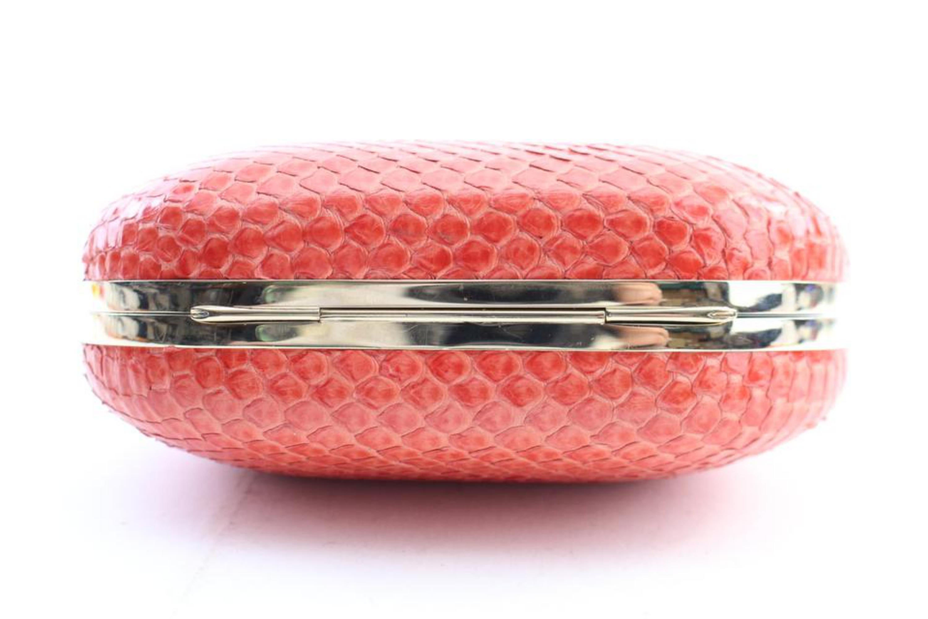 Jimmy Choo Snakeskin Calista 8mr0215 Red Python Cross Body Bag For Sale 6