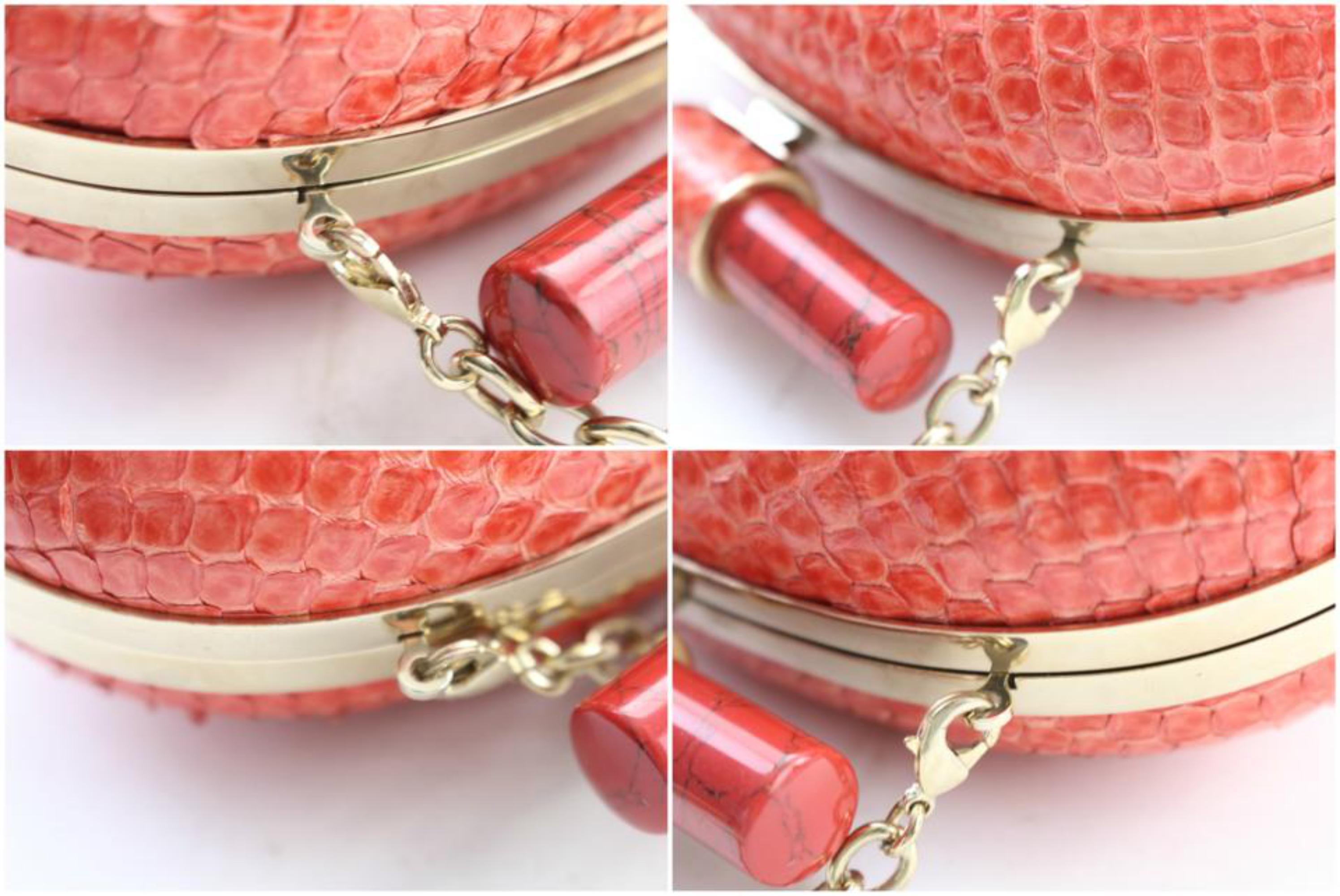 Jimmy Choo Snakeskin Calista 8mr0215 Red Python Cross Body Bag For Sale 1