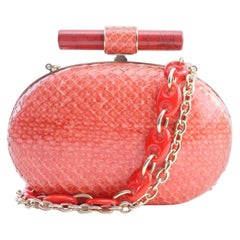 Vintage Jimmy Choo Snakeskin Calista 8mr0215 Red Python Cross Body Bag