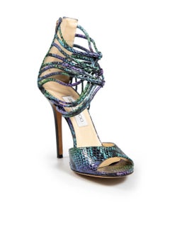 Jimmy Choo Snakeskin Leather Strappy Heels Size IT 39