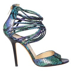 Jimmy Choo Snakeskin Leather Strappy Heels Size IT 39