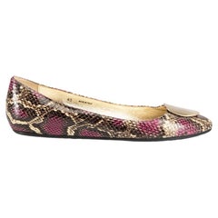 Jimmy Choo Snakeskin Logo Disk Ballet Flats Size IT 40