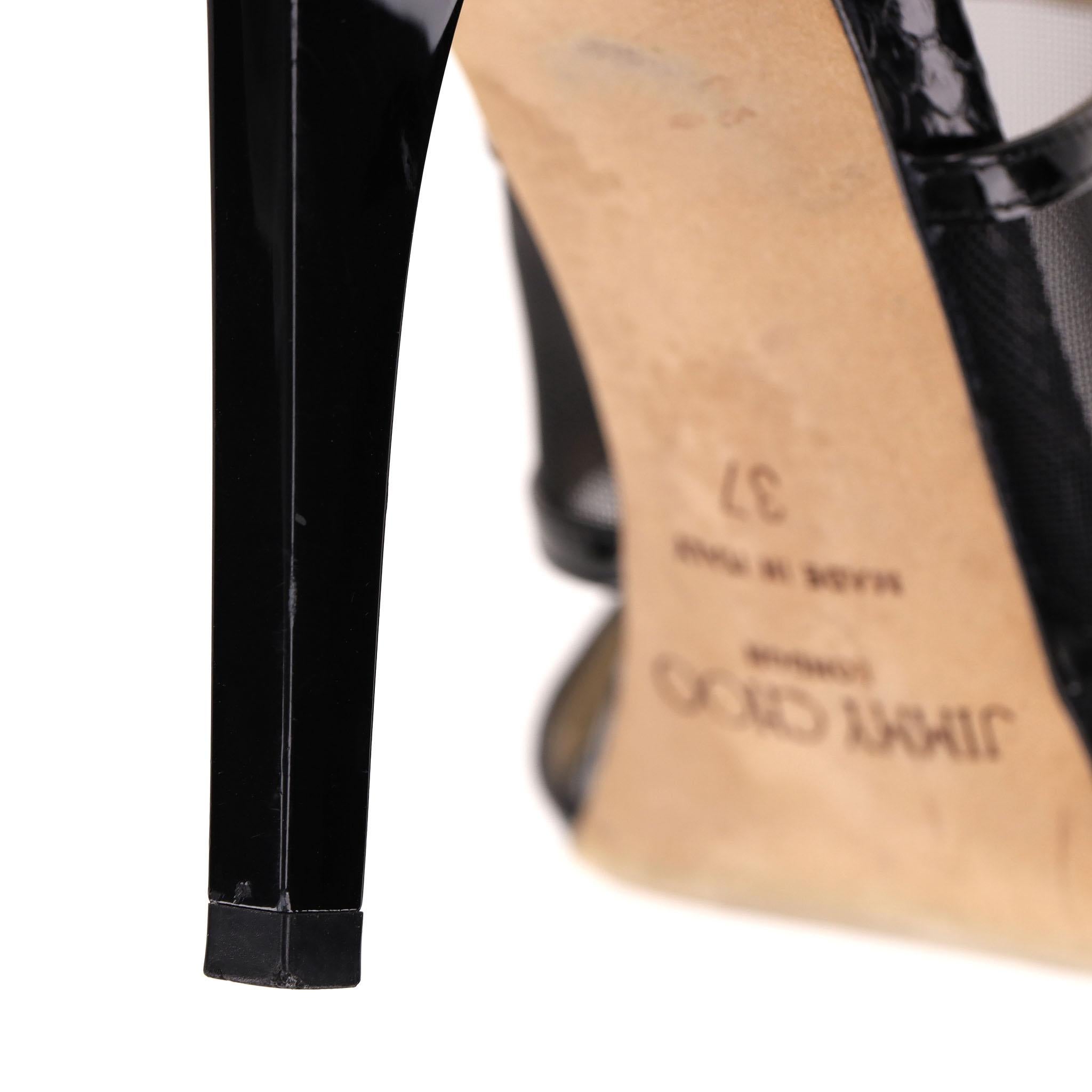 Jimmy Choo - Sandales en maille et peau de serpent en vente 5