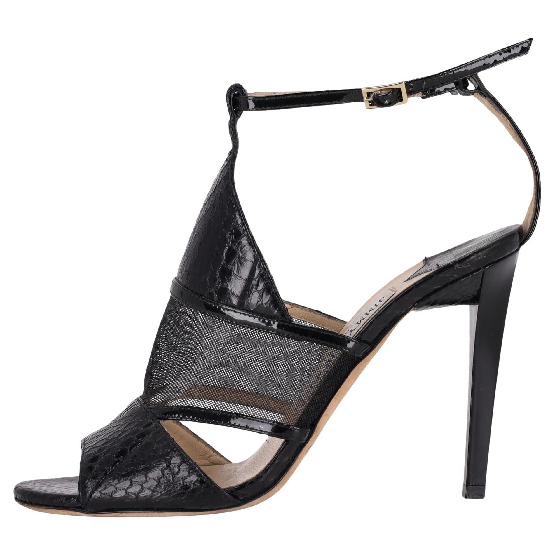 Jimmy Choo - Sandales en maille et peau de serpent