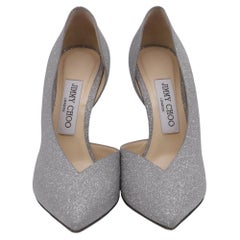 Jimmy Choo Sophia 100 Pumps in Silver Glitter