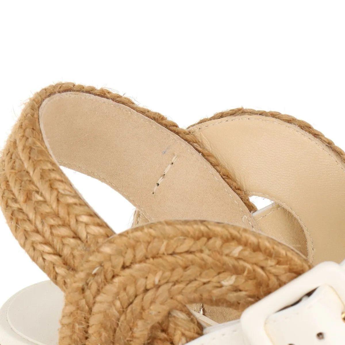 Jimmy Choo - Sandalo con zeppa e cinturino - Avorio in vendita 8