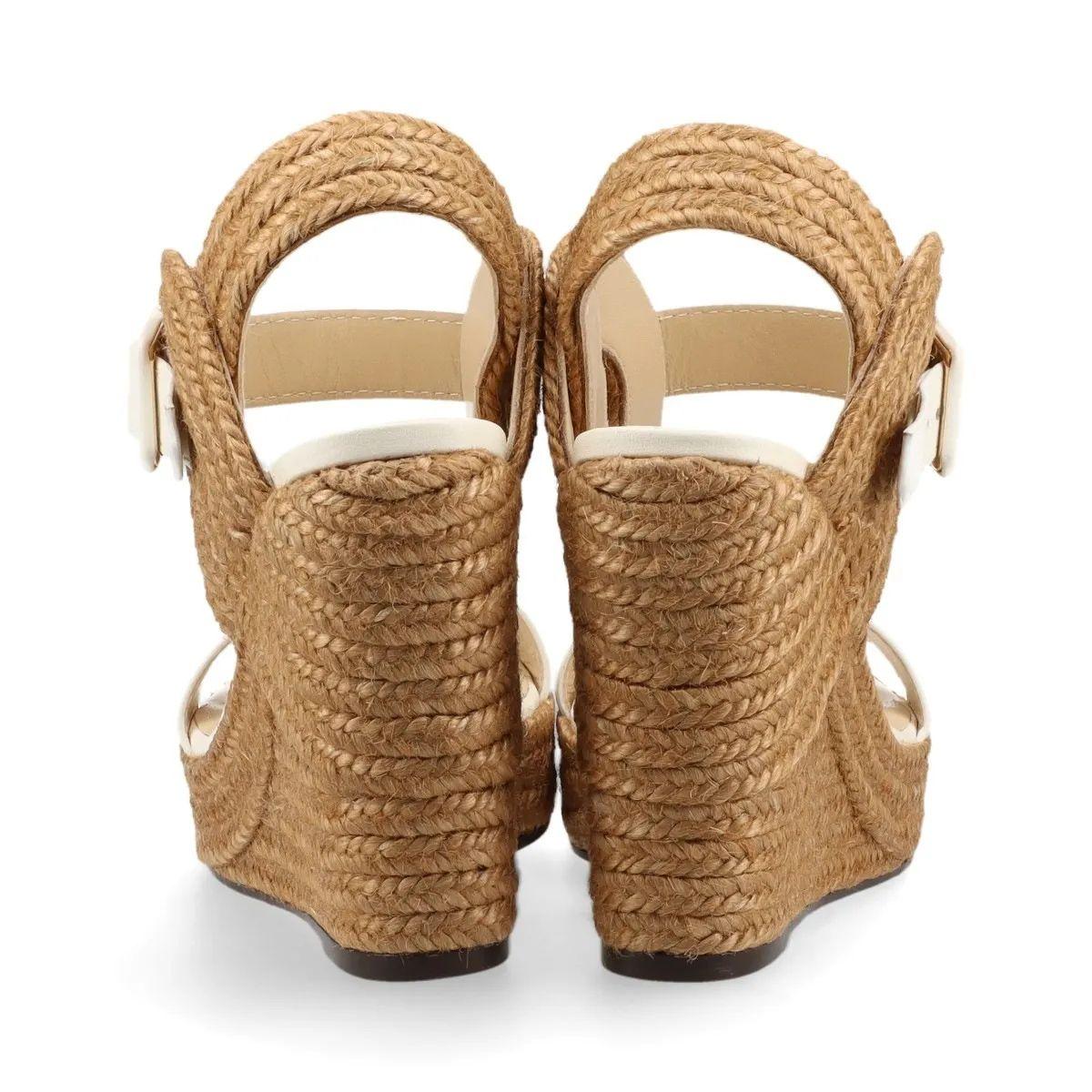 Jimmy Choo - Sandalo con zeppa e cinturino - Avorio in vendita 2