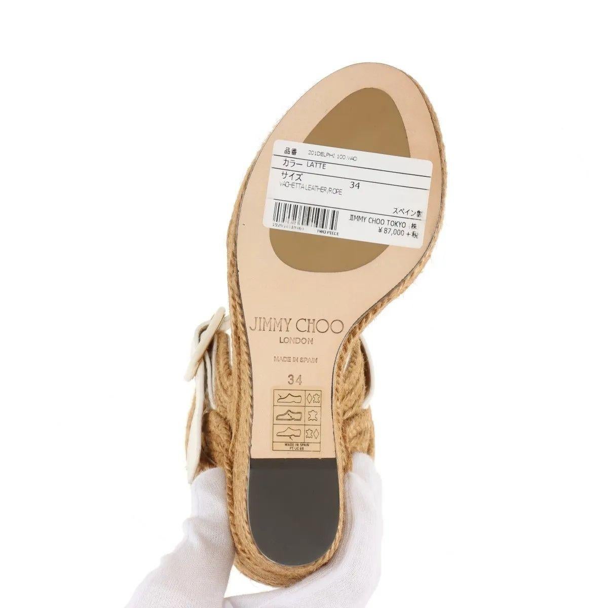 Jimmy Choo - Sandalo con zeppa e cinturino - Avorio in vendita 4